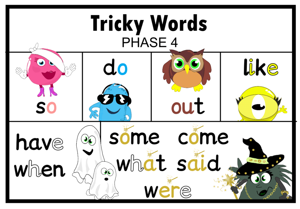 Đây là hình ảnh của Tricky Words Phase 4